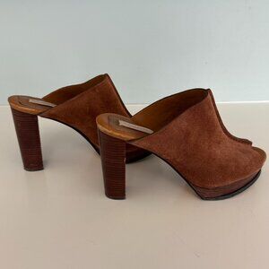 See By Chloe Suede Platform Bock Mule Heels